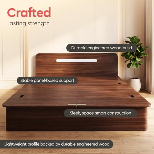 Image of Interio by Godrej Juno King Size Wooden Bed with Box Storage
