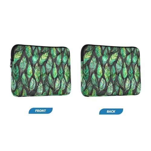 Funda para laptop 13-14 pulgadas con diseño plumas verdes miniatura 2