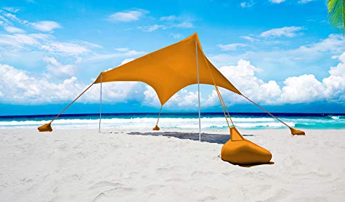 Otentik Nano Parasol para playa o aire libre – Toldo de playa – Toldo de vela – Toldo de sol adecuado para dos (naranja)