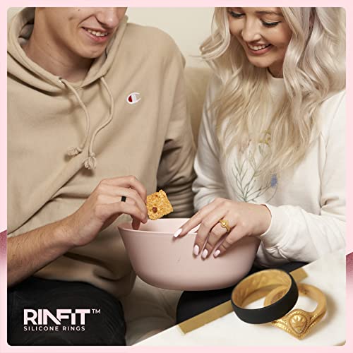 Rinfit Matching Silicone Rings For Couples - Silicone Wedding Bands Sets For Him And Her - His And Hers Ring - Patented Design - Pear thumb #4