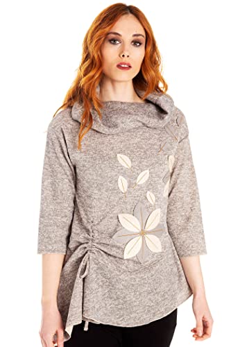 Mamatayoe Cromo Suéter, Piedra, estandar Mujer Cover