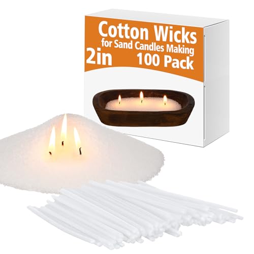 Conelist 100 Pack 2 Inch Cotton Wicks for Sand Candles