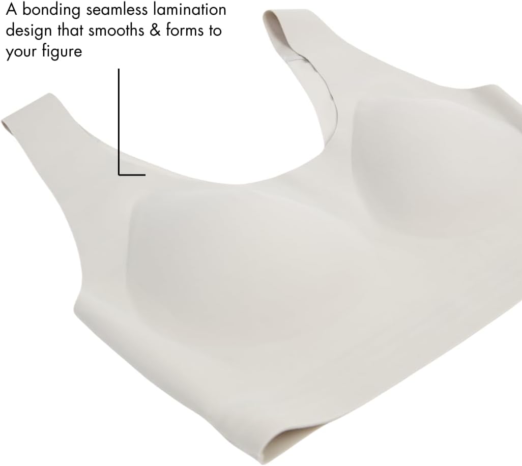 Floatley to The T-Shirt Scoop Neck Bra for Women, Silky Comfort Wirefree Seamless Grip Band Pullover Bra with Removable Pads - Image 4