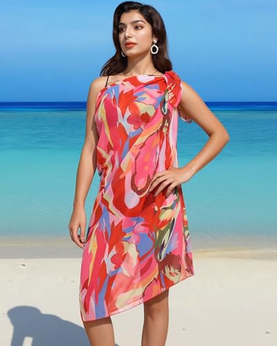 Image of Rossopesca Womens Beach Sarong Chiffon Swimsuit Coverups Sheer Bikini Wraps for Swimwear Bathing Suit Cover Up