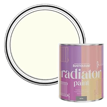 Rust-Oleum White Heat Resistant Radiator Paint in Satin Finish - Antique White 750ml