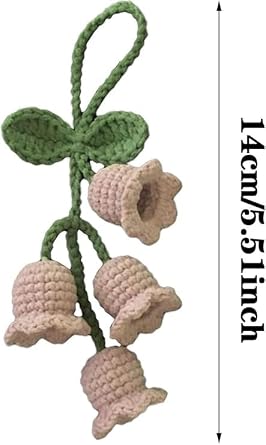 Creative Knitted White Orchid Flower Keychain Charms Crochet Flower Pendant for Car Key Purse Phone Mini Macrame Keychains Boho Macrame Bag Charms or Car Key Purse Phone Wallet
