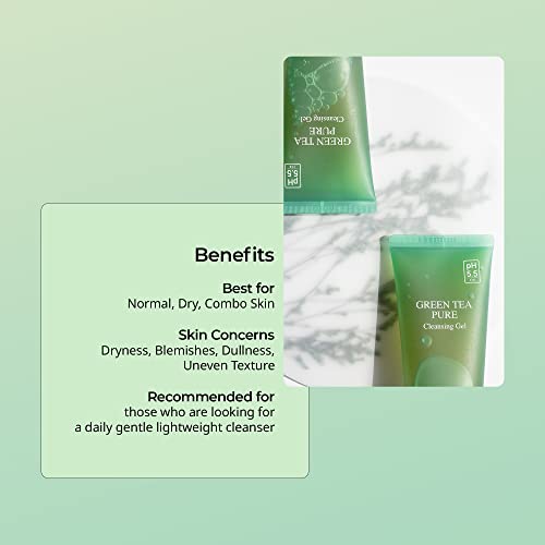 Yadah Green Tea Pure Cleansing Gel, 3.4 Fl Oz - Ph Balanced Foaming Gel Cleanser Formulated With Natural Ingredients For Double Cleanse With Vegan Formula For Smooth, Gentle Face Wash #TOP4