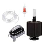 AIROX Bomba de aire para acuario y filtro de esponja | Juego completo de filtros con tubo de aire y prevención de reflujo | Potente aireador de peceras | Numerosos acuarios 200-300 litros (grande)