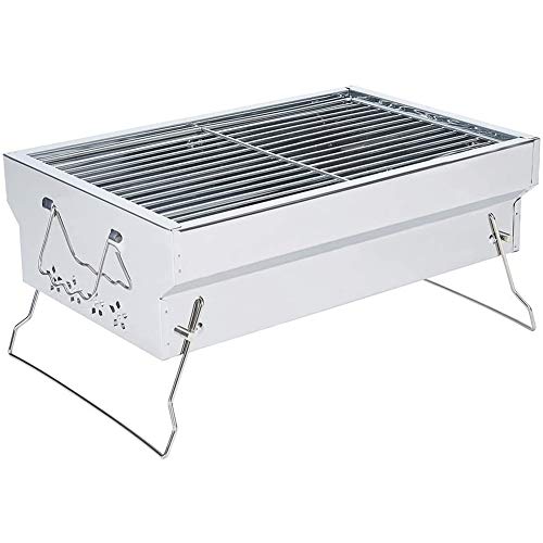 Tragbarer Holzkohlegrill Tischgrill Grill Folding Kleiner Barbecue Grill für Grillen im Freien Camping Wandern Picknick Kochen Tailgating