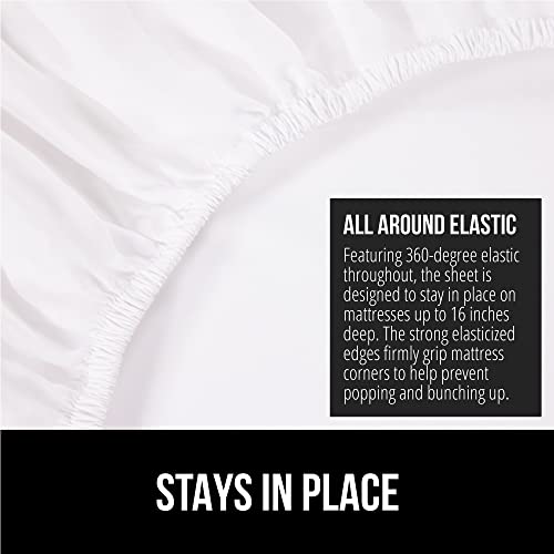 Gorilla Grip Fitted Stay In Place Queen Bed Sheet, Extra Deep Pocket Sheets, Soft Breathable Lightweight Microfiber, All Around Elastic Bottom, Oeko-Tex, Wrinkle, Fade, And Shrink Resistant, White #TOP2