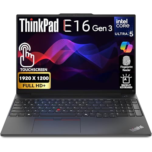 Lenovo ThinkPad E16 Gen 3, FHD+ pantalla táctil de 16 pulgadas, Intel Ultra 5-225U, 40 GB de RAM, SSD de 2 TB, huellas dactilares, teclado retroiluminado, WiFi 6E + BT, RJ-45, cámara web FHD, Win 11