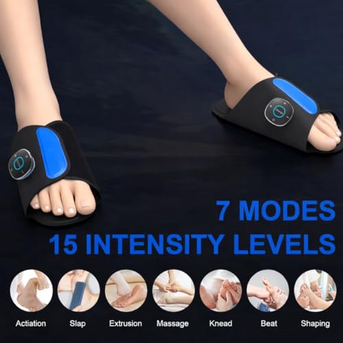 Image of EMS Foot Massager Slipper with Remote Control, Portable Electric Foot Massager for Pain and Blood Circulation,swelling,fatigue,Diabetic foot discomfort,7 Massage Modes & 15 Intensity Levels