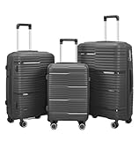 DANNMPX Maletas De Equipaje Equipaje De Mano 3 Uds., Giratorio Expandible Rígido con Cerradura, Maleta 20/24/28 Pulgadas Maleta Viaje(C)