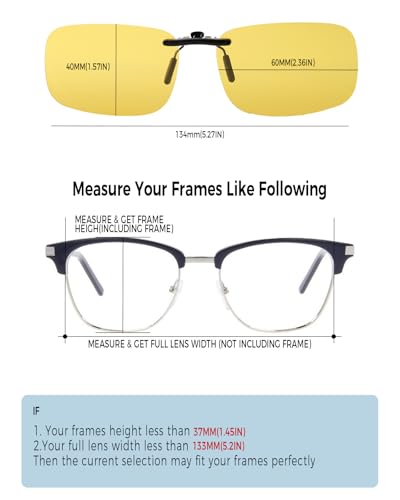 Clip On Night Vision, Driving Polarized Sunglasses - Anti Glare UV400 for Wearing Over Prescription Glasses2