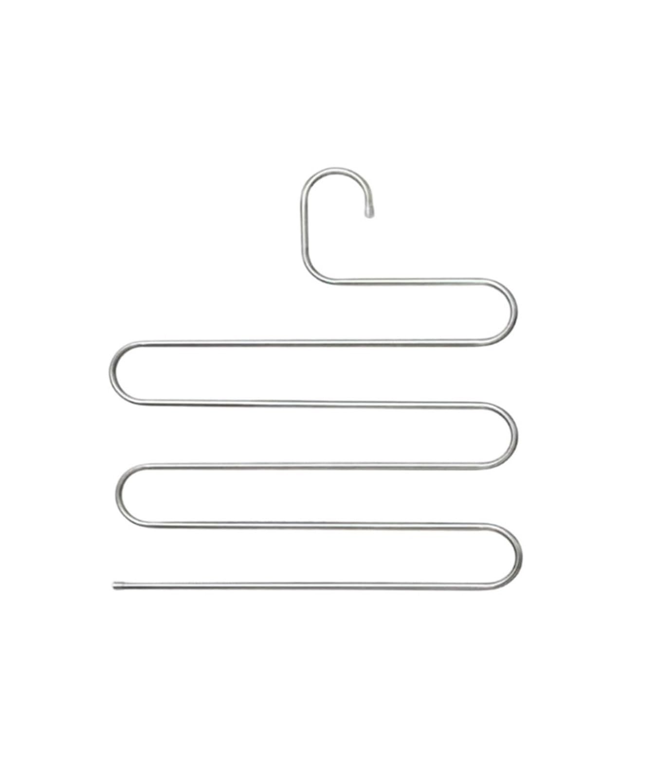 1PC Pants Rack Five-Layer Multi-Functional Hanger Multi-Layer Storage Home(Silver)