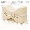 Cuscino Ergonomico Gambe e Ginocchia in Memory Foam | Federa in Bamboo Naturale Sfoderabile | Supporto per Dormire sul Fianco, Sollievo Dolore Lombare e Sciatica | Certificato OEKO-TEX | Made in Italy