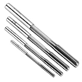4Pcs Chucking Reamer Set, 1/8' 3/16' 1/4' 5/16' Reamer, High Speed Steel H7 Lathe Machine Reamer, Straight Flutes Round Shank Milling Cutter Tool Reamer for Bore Machining