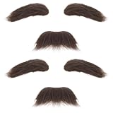 HaiFafafaing 2 Sets Falscher Schnurrbart und Augenbrauen Realistische Bartaufkleber Opa-Kostüm-Zubehör Party Bart Falscher Kostüm Whisker für Halloween Karneval Geburtstag und Party