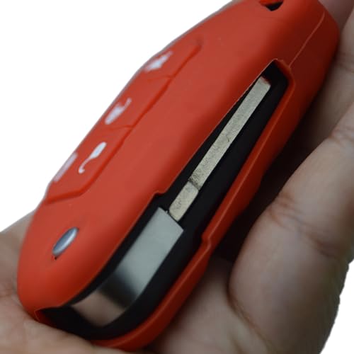 Image of Silicone Remote Key Fob Case Covers Protectors for Jeep Wrangler Rubicon 392 JL JLU Wagoneer Gladiator JT Flip Fold Remote