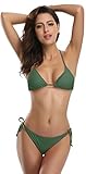 Verstellbarer können Sie frei verstellen und macht eine tolle Passfrom. Schnürung at Rücken und Nacken. Dreieck bikinihose mit Niedrige Taille für einen sexy Look. Dies zeigt die schönen Kurven der Beine.