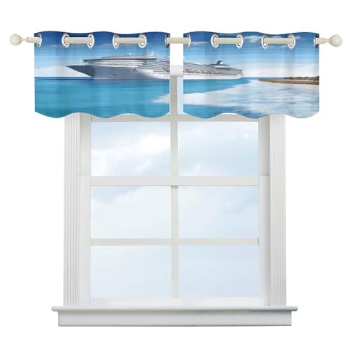 Cortinas opacas con cenefa para ventana de dormitorio con bolsillo 2