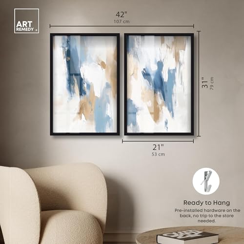 Art mural abstrait bleu pour raviver un mur blanc vide