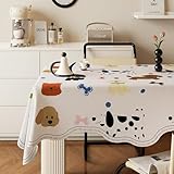 Fansu Mantel Antimanchas Mesa Rectangular, Dibujos Animados Mantel Exterior...