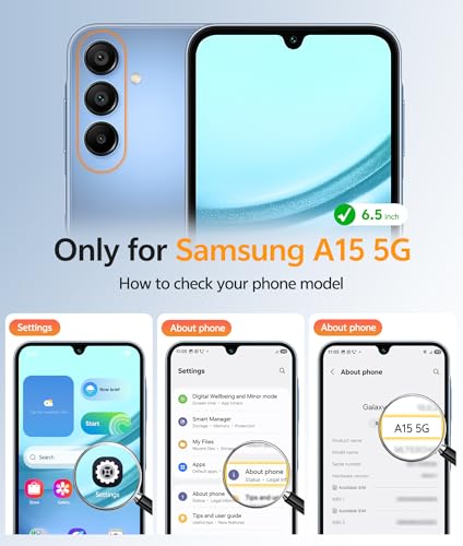 Image of FNTCASE for Galaxy A15 5G Phone Case: [Compatible with Magsafe] [Screen Protector] Matte Translucent Military-Grade Protection for Samsung A15 Cover - Blue