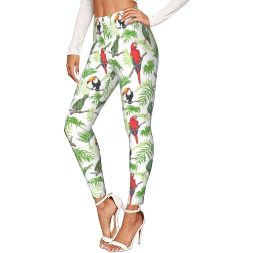Leggings elásticos con estampado de loros EnkzpoHen mallas de yoga para mujer pantalones largos