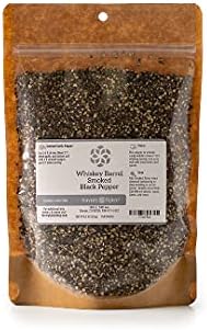 Savory Spice Whiskey Barrel Smoked Black Pepper - Cracked Pepper Smoked with Oak Staves from Whiskey Barrels | Smoked Pepper Seasoning for BBQ, Grilling & Roasting (Net: 12 oz Bag)