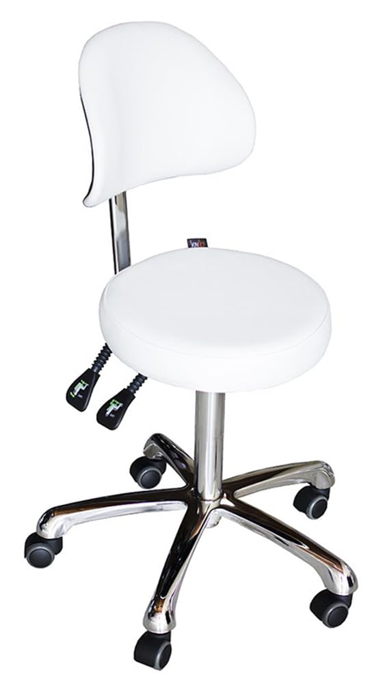 SKINACT Gold Series Esthetician/Medical/Dental Office Stool (White)