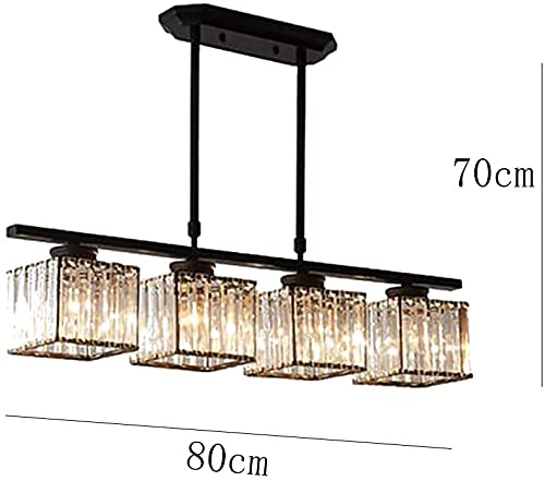 Lustre moderne rectangle E27 à 4 têtes pour plafonnier de salon et salle à manger