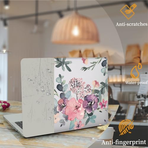 Carcasa MacBook Pro 14 de plástico rígido duradero con estampado botánico lila 2