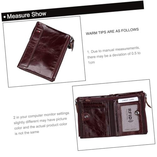 1pc Brown Leather Zipper Wallet for Men Short Multifunctional Purse Capacity for Cards Cash Stylish Design for Everyday Use3