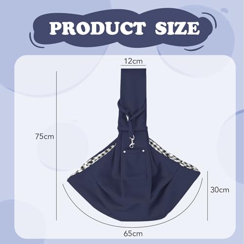 VARKAGE Tragetuch Hund und Katze, Hundetasche Zum Umhängen, Tragetasche Hund für Spaziergänge und Aktivitäten Im Freien, Tragekraft bis 15Kg (Marineblau)