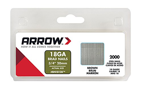 Arrow Fastener BN1812BCS Genuine 3/4-Inch, 18-Gauge Brown Brads, 2,000-Pack