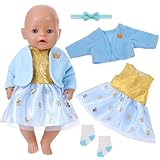 Taille précise : convient pour les poupées de 30 à 45 cm, la coupe s'adapte parfaitement au corps, mettant parfaitement en valeur l'adorable silhouette de la poupée. L'encolure et les poignets sont légèrement élastiques, et la fermeture Velcro à l'arrière assure un enfilage et un retrait fluides, s'adapte à la plupart des poupées classiques de la même taille.