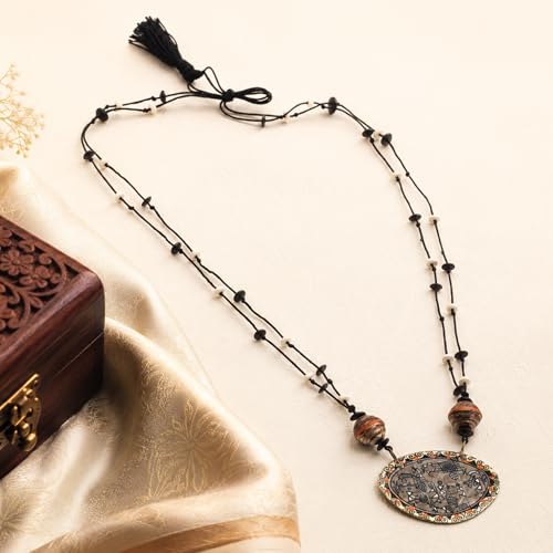 Image of AAKRITI ART CREATIONS Handcrafted Tribal & Brass Necklace Collection | Floral, Leaf & Elephant-Inspired Artisan Jewelry | Dhokra, Glass & Ethnic Statement Necklaces for Women