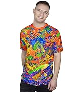 Ultraviolet Fluorescent Handmade Art Neon Blacklight UV Reactive Print Girl Boy Women Party Festi...