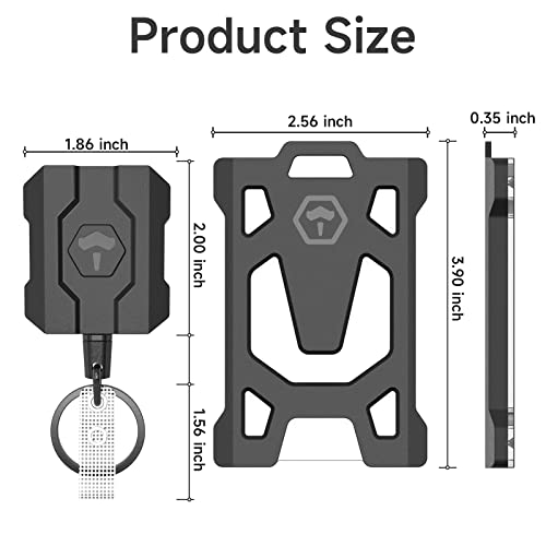 Vyncs Retractable Badge Holder Heavy Duty With Carabiner Reel Clip And Tactical Id Card Holders Retractable Badge Reel Key Chain 31.5" Cord, 10Oz Retraction #TOP5