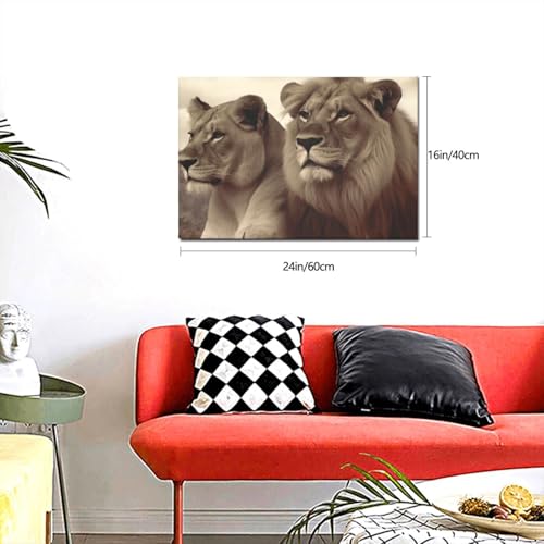 Impression sur toile lion pour une ambiance de chambre cocooning