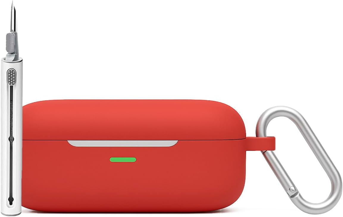 YellowInc Case Cover with Earphone Cleaning Pen Compatible with New Realme Buds Air 7 Pro | Buds Air 7 (2025) (Red)