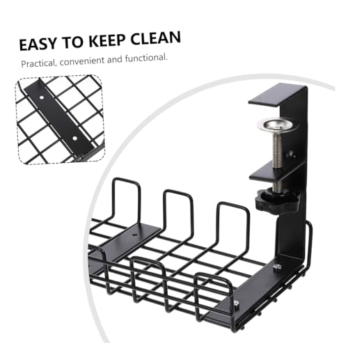 Rack Organizador de Cables bajo Escritorio para Gestión y Almacenamiento de Cables, Negro miniatura 7