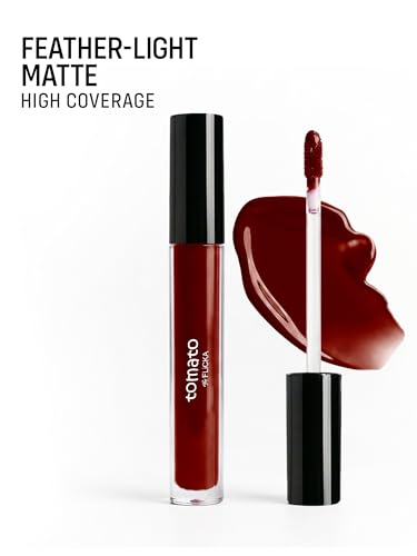 Image of FLiCKA Tomato Liquid Lipstick| Transfer Proof, Smudge Proof, Non-Sticky, Creamy Lightweight Lipstick For Women, Shade 5, 2ml