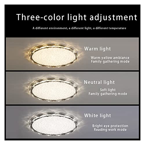 Iluminación de tres colores para dormitorio con lámpara redonda de cristal LED de 50cm 7