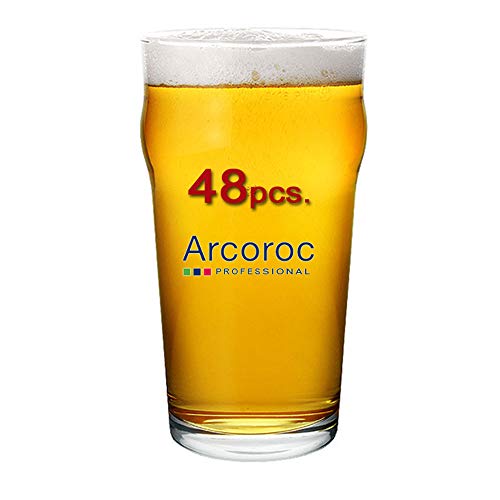 Nonic Pint Glasses CE 20oz - Set of 48 | Imperial Pint Glasses, English Pub Glasses by Pasabahce