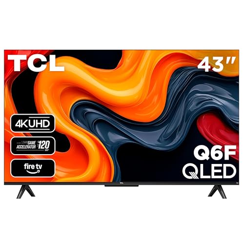 TCL Téléviseur intelligent Q6 QLED 4K UHD 43" avec Fire TV (43Q651F, modèle 2025) Dolby Vision, HDR PRO+, Dolby Atmos, Alexa intégrée avec télécommande vocale, compatibilité Apple AirPlay 2,