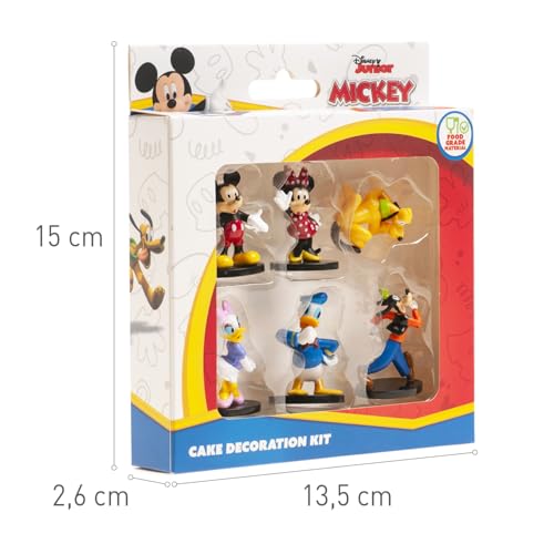 Miniatura 3 de Dekora - Set De 6 Figuras Clásicas Disney Mickey, Minnie, Pluto, Donald, Daisy Y Goofy Decoración De Tartas Y Cupcakes Apto Para Contacto Alimentario Figuras De Pvc Para Fiestas Y Regalos