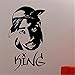 Sticker mural amovible sticker mural 2pac vinyle autocollant hip hop art décoration décoration murale moderne D921 80X46cm @ L101x58cm