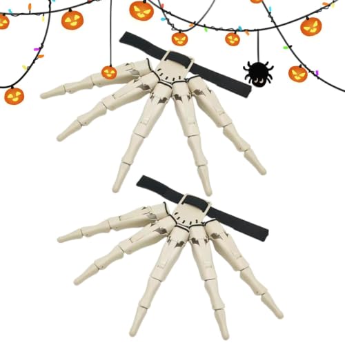 Dedos móviles de esqueleto para Halloween horror y cosplay de garras flexibles adultos